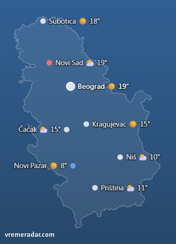 Vremeradar_com's tweet photo. Vikend 25-26 jul u Srbiji. Subota: sveže jutro od 8 do 16 °C, popodne do 29 °C i sunce.  Nedelja popodne i ponedeljak: promenljivo, ponegde pljuskovi sa grmljavinom.  Od utorka stabilno i sve toplije, krajem sedmice veoma toplo. https://t.co/31tkAFYNe0
