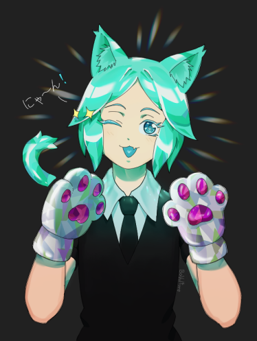 BaVulture's tweet photo. I drew the Phos that appeared in Chainsmoker Cat's episode 4 

#housekinokuni #chainsmokercat #宝石の国 #ヤニねこ https://t.co/6WS7wSsvNr