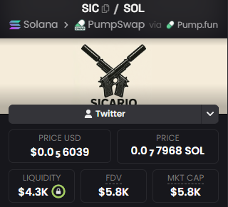 Sicario_Token's tweet photo. Dexscreener has been updated.

https://t.co/fuWfWGbjtd https://t.co/lvnocwT8Kp