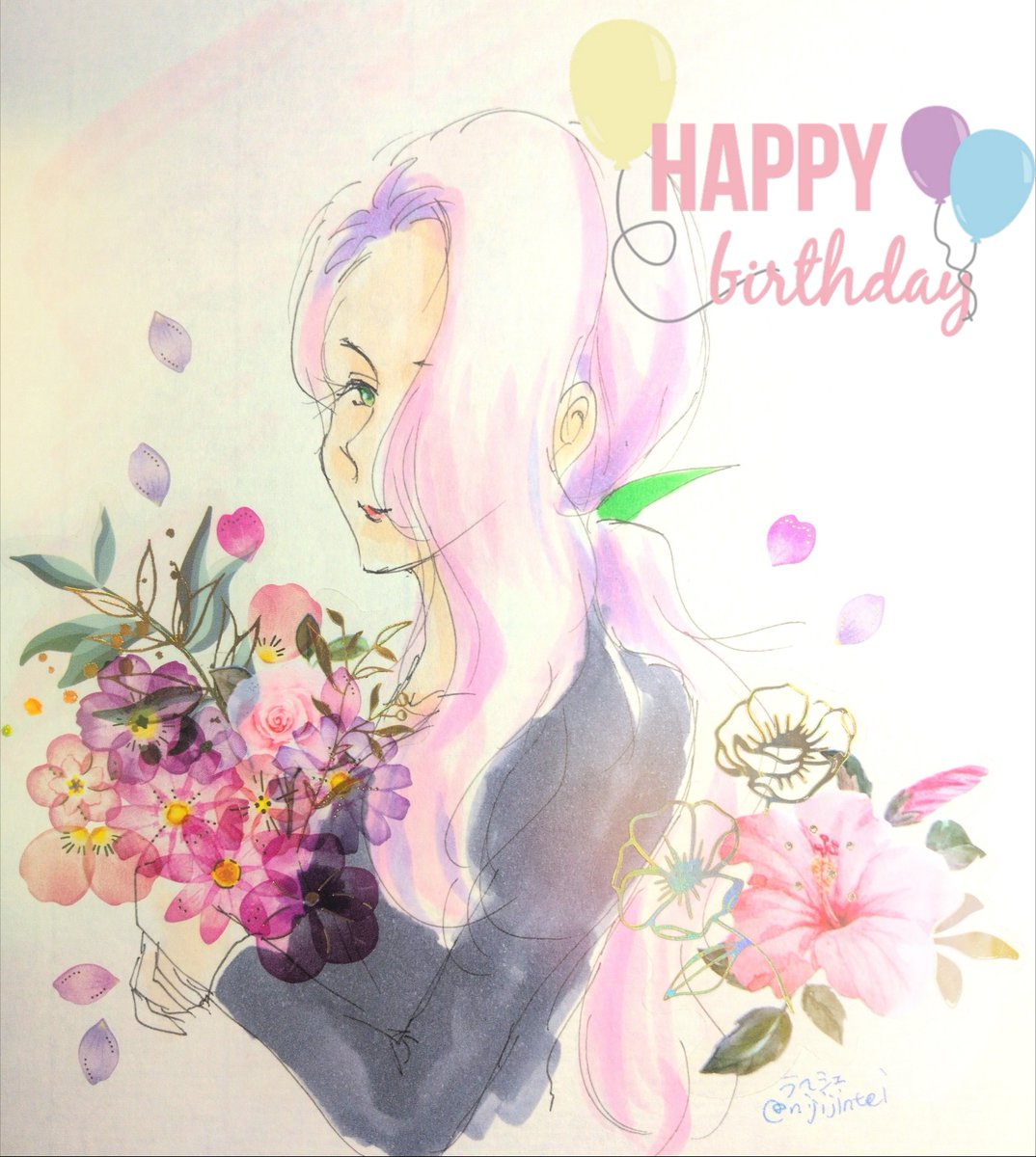 nijijintei's tweet photo. 描きかけてたんです、、すごく遅くなりましたが、姐さんHAPPY♡BIRTHDAY(*˘︶˘*).｡.:*♡

#オアシス誕生祭
#オアシス誕生祭2026 https://t.co/wOl8HPxXtY