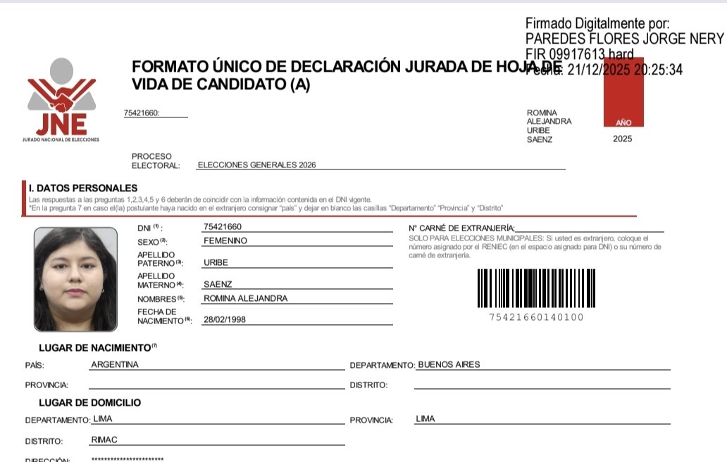 ysmael_tasayco's tweet photo. ¿ Congresista Ché ?🤷🏽

Si tenemos bancada pro terrorista y los que pasaron de ganar sueldo mínimo a 29 mil soles, también tenemos una congresista argentina.

Romina Alejandra Uribe Saenz ya recibió sus credenciales y está lista para ocupar su curul. Ella nació en Buenos Aires, Argentina. Mientras que la constitución dice que para postular debe ser peruano de nacimiento. 

Ojo: no soy abogado, ni especialista en estos temas... pero creo que quienes no sabemos, merecemos una explicación @JNE_Peru
