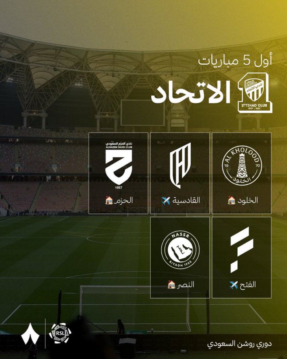 IttiMania's tweet photo. 🚨🟡 كم نقطة سيحقق #الاتحاد خلال اول 5 جولات؟🧐 https://t.co/ljeRw849uw