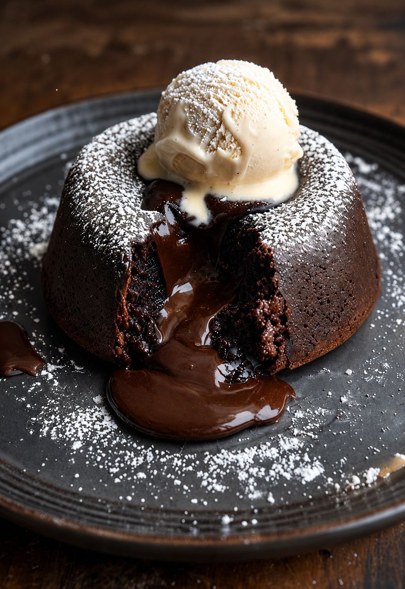 ChocolateSpirit's tweet photo. Chocolate Lava Cake 🌋

The chocolate lava cake originated in France in the 1980s by chocolatier Jacques Torres as a happy accident. Torres took a chocolate cake out of the oven before it had finished cooking and discovered the delicious runny centre in the middle. https://t.co/Dl3j31A0Yd