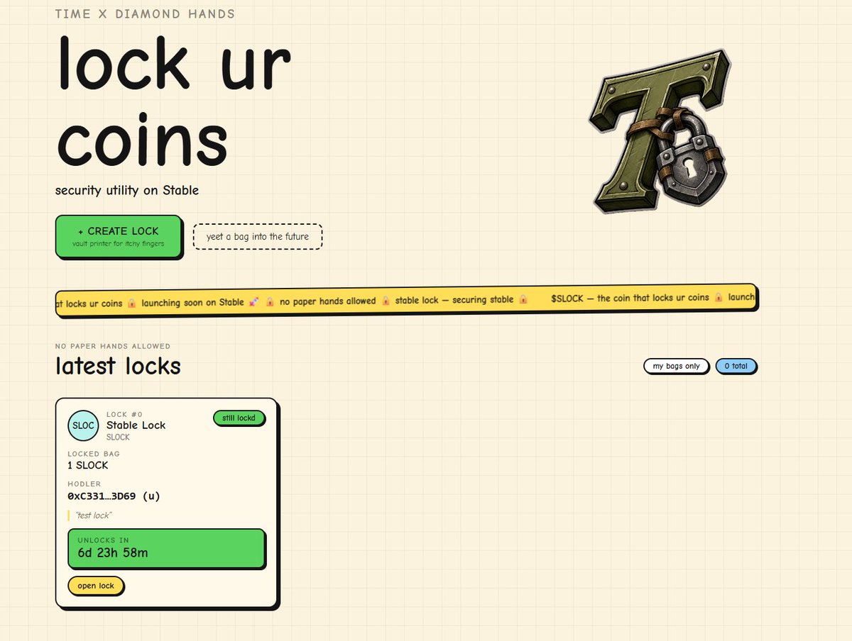StableLock's tweet photo. Testing the dAPP $SLOCK

Check it on https://t.co/RTUwbeQLZn https://t.co/J66DC1vHjj