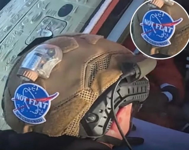 historyinmemes's tweet photo. During the Artemis II recovery mission, one U.S. Navy diver wore a patch that read, “Not Flat, We Checked,” adding a humorous touch to the historic operation.

A U.S. Navy diver went viral after wearing a “NOT FLAT, WE’VE CHECKED” morale patch on his helmet during the Artemis II spacecraft recovery mission. The patch humorously mocked Flat Earth theories while borrowing the design style of NASA’s iconic round “meatball” logo.

The patch was spotted on a rescue swimmer from Explosive Ordnance Disposal Group 1, who helped secure the Orion capsule after its historic lunar mission. Custom morale patches are a long-standing military tradition, allowing teams to build camaraderie and share inside jokes. After traveling nearly 700,000 miles around the Moon, the Artemis recovery crew had a unique firsthand perspective behind the joke.