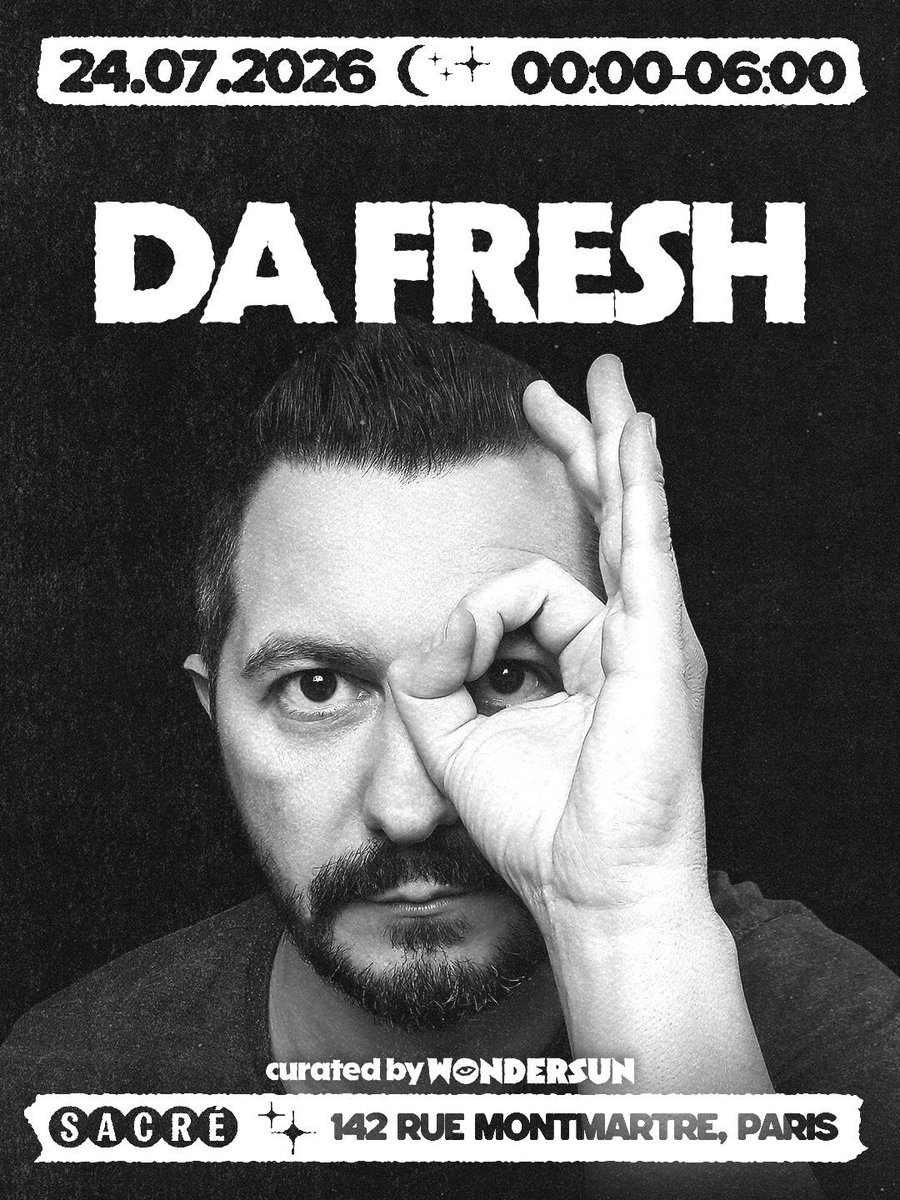 Da_Fresh's tweet photo. Rendez-vous ce soir à Paris avec l’équipe de Wondersun au Sacré ! Je prendrai les platines de 2h à 3h30 🎧 https://t.co/54Lm3RC26c