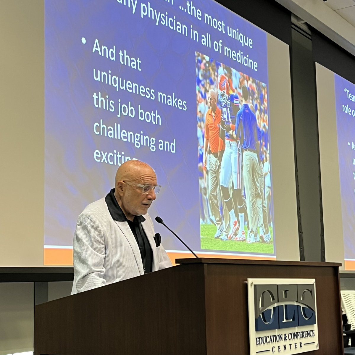 aossm1972's tweet photo. The 2026 Fellows Course is off to a great start! Chairs Kathy Conner, MD, @krisjonesmd @JRiboh and Craig Mauro, MD, welcomed a sold-out crowd before Peter Indelicato, MD, discussed the team physician role and a rock star panel of early career surgeons talked about the first days on the job for team coverage. -with @justinarnermd @lizdennismd at @OLC_Events