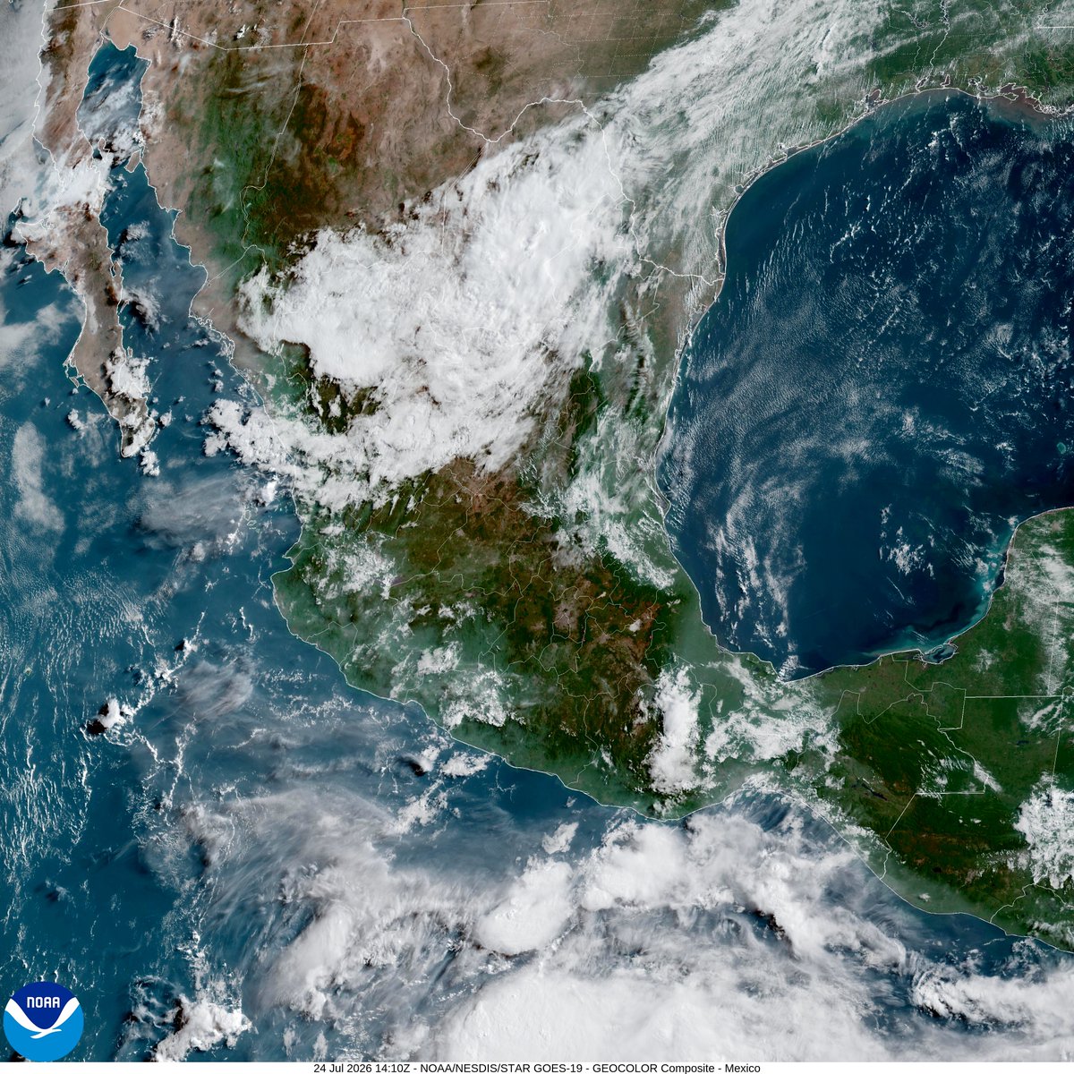 InfoMeteoro's tweet photo. ✅PRONÓSTICO VIERNES 24/JUL/2026 

“Monzón activo con remanentes de Bertha y humedad del Pacífico generando lluvias; calor de verano seguirá…” 

⛈️LLUVIAS Y TORMENTAS C/GRANIZO

🔴EVENTOS MÁS INTENSOS🔴
-Sin, Nay

🟡EVENTOS AISLADOS FUERTES
-Son, Chih, BCS, Coah, NL, Dgo, Zac, Jal, Col, Mich, Gro, EdoMex, CDMX, Mor, Gro, Oax, Ver, Tab, Chis, Tab, QRoo, Yuc, Camp y región Huasteca

🌡️AMBIENTE DIURNO☀️
♨️🔥 >45ºC norte de BC-Son
🔥41-45ºC BC, BCS, Son, Sin, NL, Tamps, Nay, Mich, Tab, Camp, Yuc
🥵36-40ºC noroeste, norte, noreste, sureste
🥵26-35ºC Pacífico sur, oriente, Bajío, Occidente, Centro

⚠️🌬️RÁFAGAS DE VIENTO km/h
35-60 estados del norte, centro, sureste, siendo mayores en zonas de tormenta