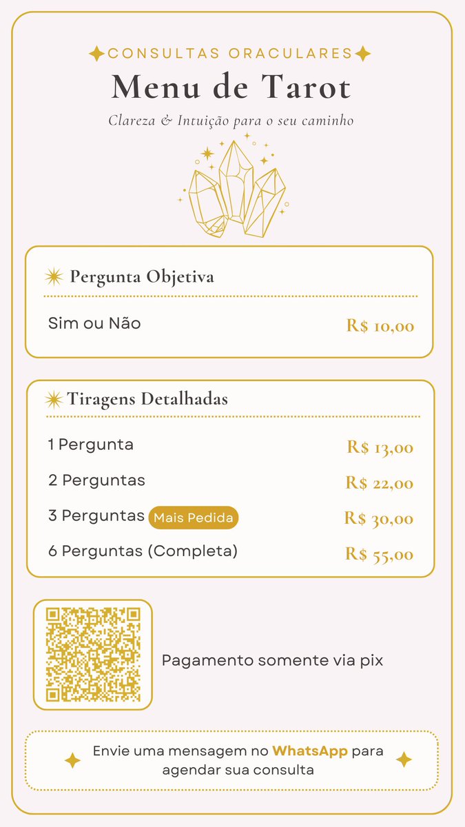 lokisaliar's tweet photo. ୨ৎ’ catálogo de tiragens 🪷

 ⇢ tiragens de tarot !
     ⇢ atendimento via whatsapp !
         https://t.co/2NJwy1fef2

   . ݁𖦹₊ ⊹ 🏷: taro, cartomante, tarologa, oraculo, cartomancia, leituras https://t.co/4xNcsPYZi8