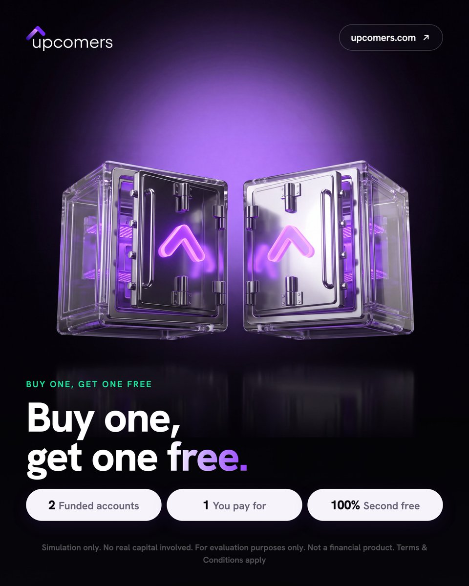 10kprofitt's tweet photo. Level up your trading. With @upcomers_com

✅️Grab a challenge at Upcomers with massive discounts up to 90% OFF and BOGO buy one funded account, get a second one FREE.

✅️Funded up to $1.5M
 • 99% profit split
 • Fast 12h payouts $6M+ already paid out.  Don't miss out🔥 https://t.co/hTPSMaFii0
