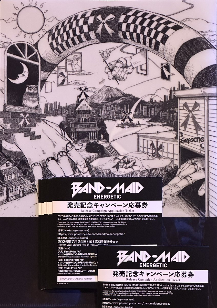初回生産分封入のBAND-MAID”ENERGETIC” リリース記念 応募抽選