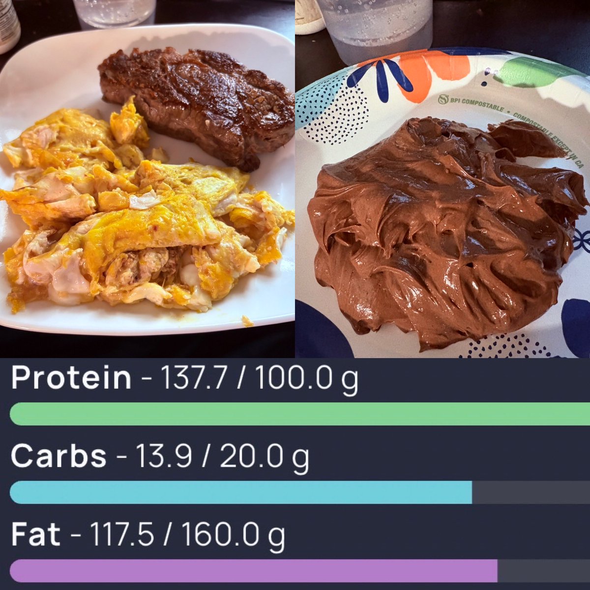 ketolifegranny's tweet photo. Yesterday: Animal Based Day
ACV/Iodine

Meal 1: 
Steak &amp; Eggs

Meal 2: 
Full Fat Greek Yogurt w/Equip Protein (chocolate)

#Keto 110.5 lbs &amp; 50” lost! Reversed T2#Diabetes, HighBP &amp; off meds!
67 y/o FT RVer
#hypercarnivore #Carnivorish #animalbased #lowcarb https://t.co/pYPk9bWbaX