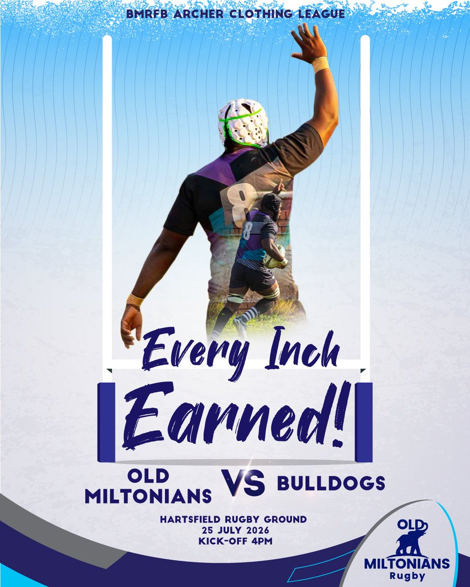 MiltoniansRc's tweet photo. Earn your stripes...Old Miltonians takes on Bulldogs this weekend! #ArcherClothingLeague #MatabelelandRugby #ClubRugby #League #ZimbabweClubRugby #ZimbabweRugby https://t.co/wXgUUtsKg3
