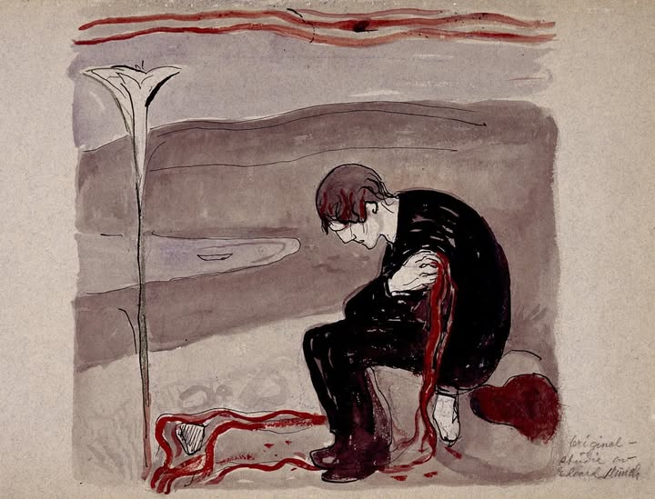 MenschOhneMusil's tweet photo. Edward #Munch, Variation on Blossom of Pain, 1898. https://t.co/onZHXUhChi