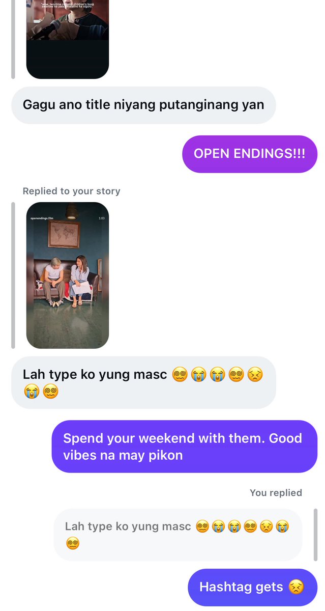 _hjhjs's tweet photo. Didn’t expect I’d be lowkey promoting #OpenEndings. Lols. 😭 Still on Prime, guys.

Fine, I’ll rewatch it again para kay mihan kahit pikon ako sa kanya pero kasi naman #gets like sasama rin ako sa motel beh!!!! ☹️ https://t.co/c3swnF0nZB
