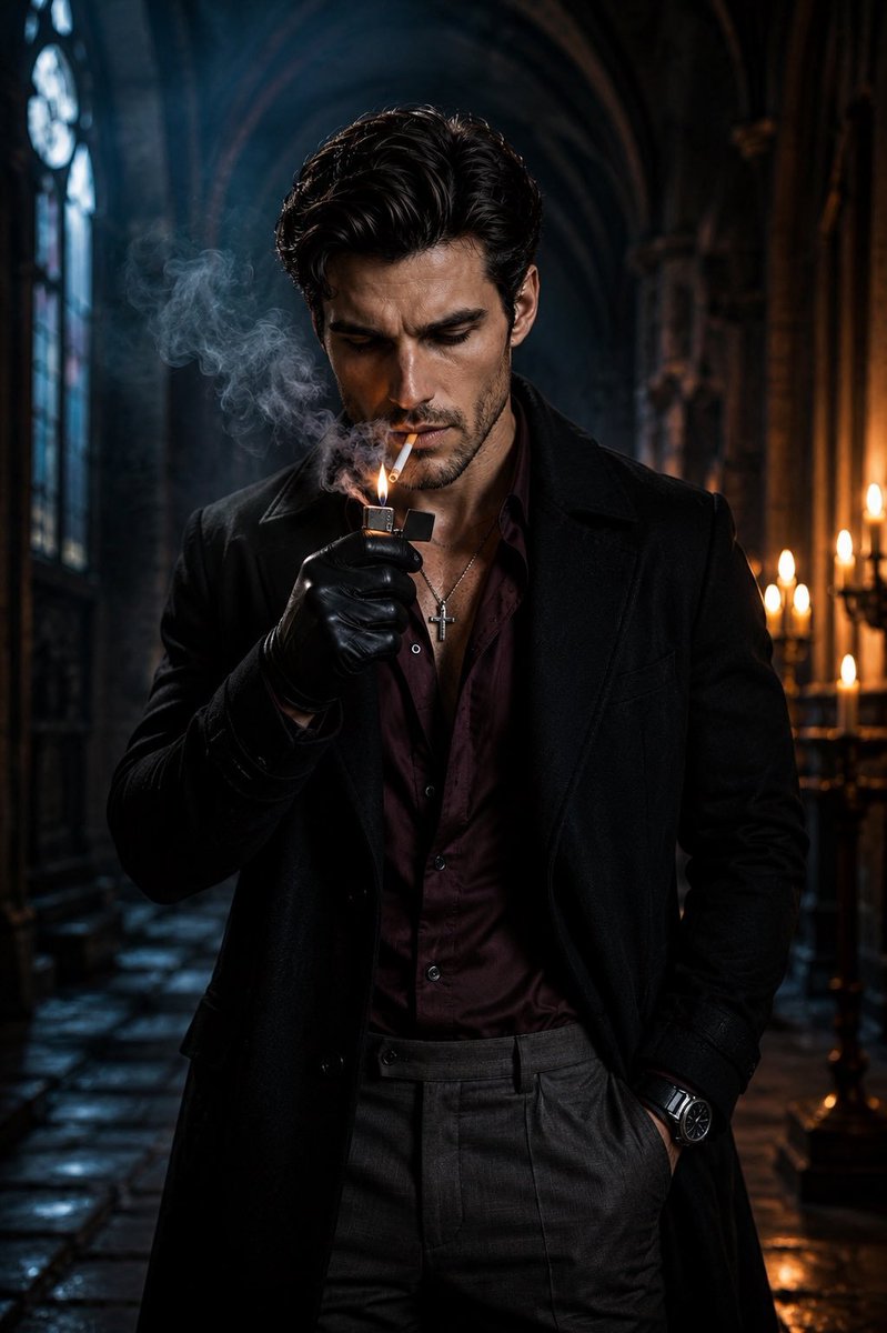 Cinematic Gothic Cathedral Portrait