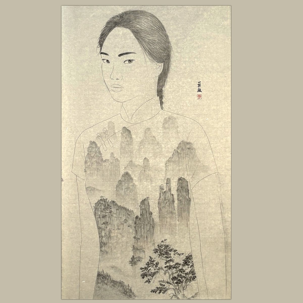 Artclicker's tweet photo. A Lover from Another Time Series 8. Unity of heaven and humanity, 天人合一, is a core philosophical proverb and concept in traditional Chinese culture. Heaven and man are fundamentally interconnected, sharing a harmonious, symbiotic relationship https://t.co/V2PmkaXnku
