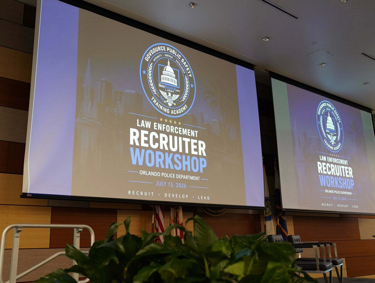 GovSource's tweet photo. 38 public safety professionals representing 13+ agencies came together at the GovSource Law Enforcement Recruiter Workshop hosted by @OrlandoPolice.

Thank you to FirstNet and everyone who helped make this event a success.

Recruit. Develop. Lead.

#PoliceRecruiting #PublicSafety https://t.co/Jq2PoI2VYt
