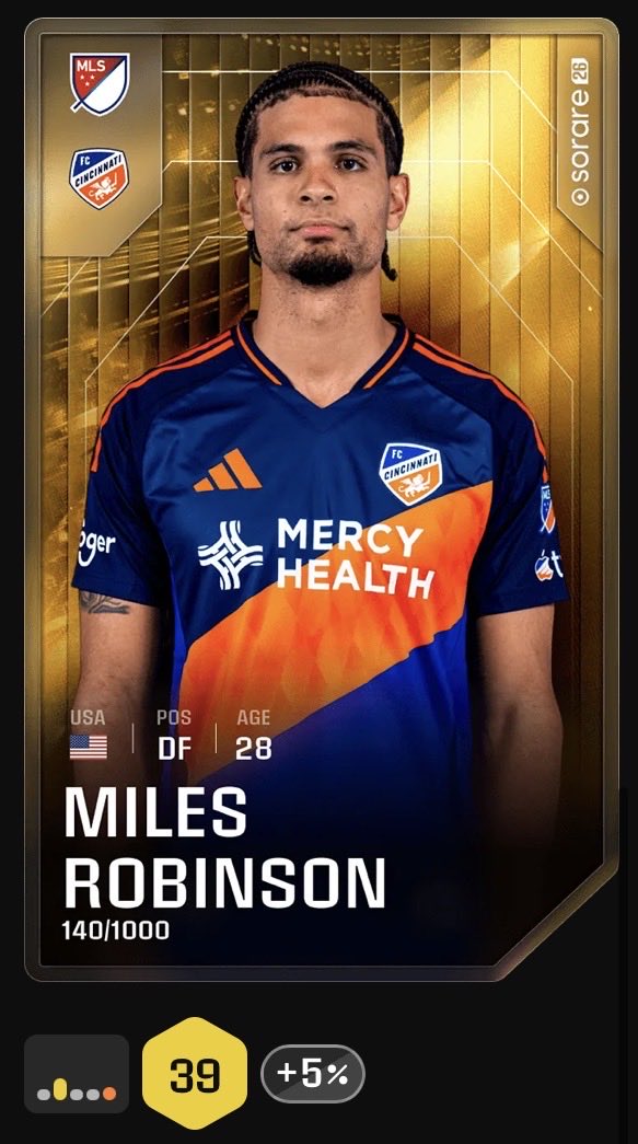 MySorare's tweet photo. New signing ✅

🇺🇸 Miles Robinson

This was simply too good of a deal to pass up.

Proven MLS defender at a price I couldn’t ignore.

💰Bought for €1.86

What do you think of this signing?

#Sorare #MLS https://t.co/n8PqfSoSwd