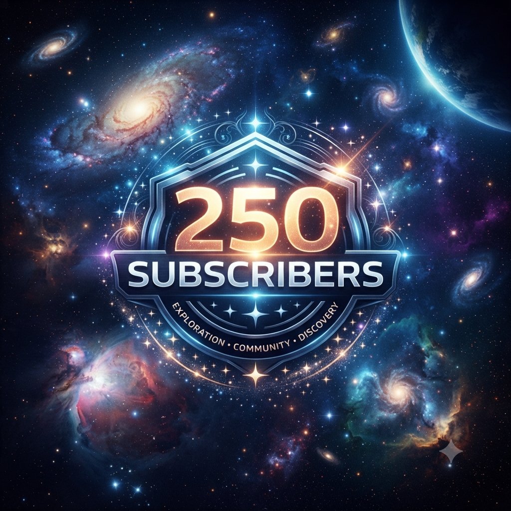 Spacelover211's tweet photo. 🚀 We just hit "250 subscribers"! A massive thank you for the incredible support and curiosity.❤️ The cosmic journey has only just begun! ✨
Keep Observing, Keep Exploring &amp; Stay Curious! 🔭🌌

#SpaceScience #AstronomyLovers #MilestoneUnlocked #KeepExploring #AntarikshMahavigyam https://t.co/zWG6IuaSUD