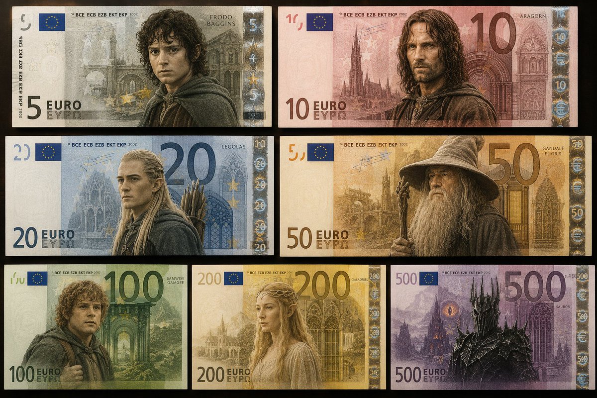 VGarcy2's tweet photo. Mi propuesta para la nueva imagen de los billetes de euro 💶 https://t.co/DkerAi3QOr