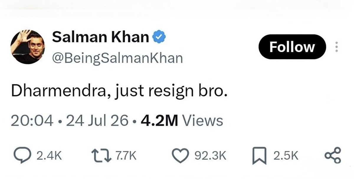 SAMTHEBESTEST_'s tweet photo. The only way we can get #DhamendraPradhan's resignation 

Come on Bhai 🥹 #SalmanKhan https://t.co/M0qyAumdgr