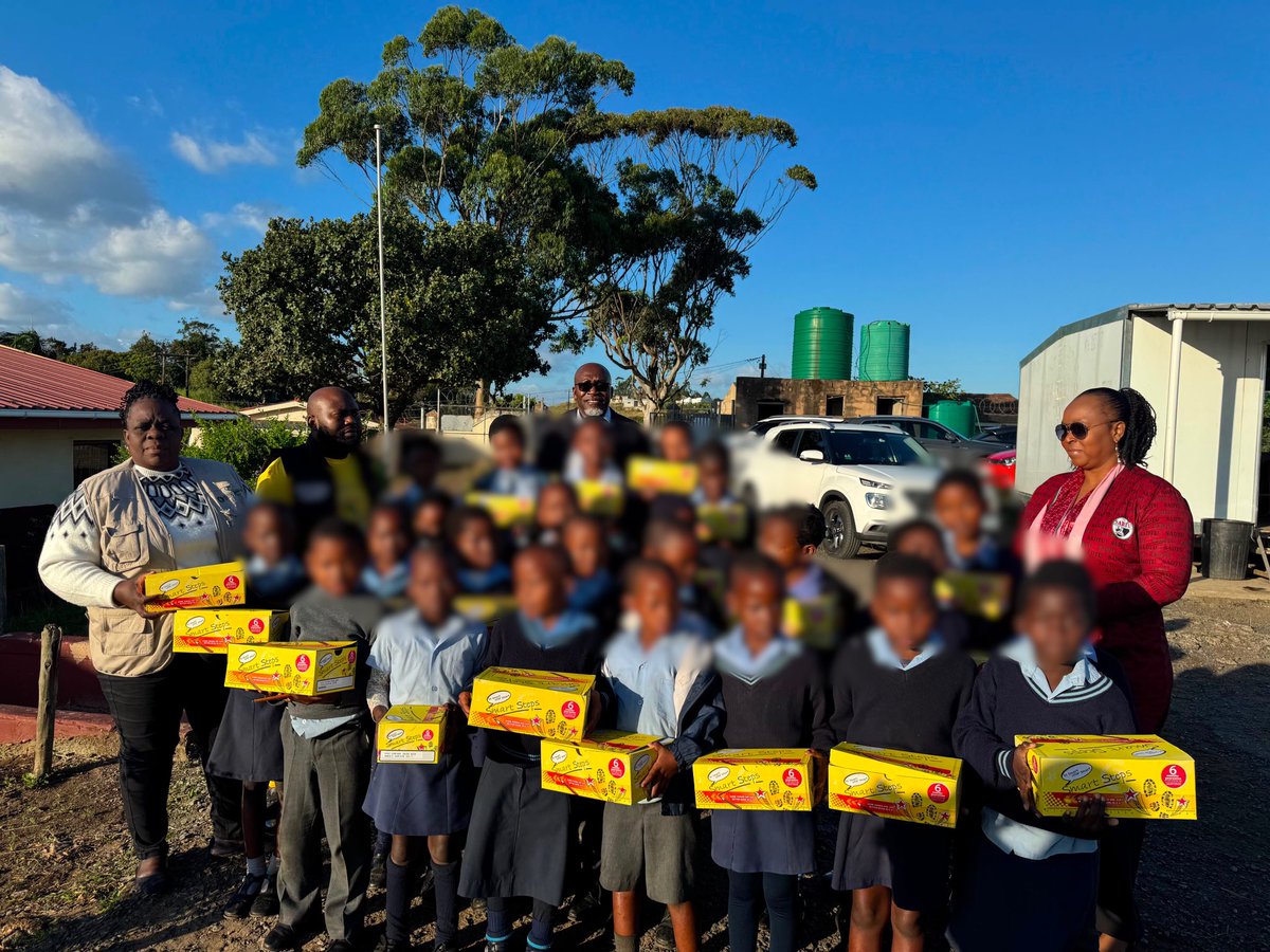 ANCParliament's tweet photo. [IN PICTURES] ANC MP, Cde Mxolisi Kaunda, deployed to the Mandeni Parliamentary Constituency Office, paid a visit to Sakhesethu Primary School today and handed over school shoes to learners. 
 
#ANCatWork 
#ThePeoplesMovement https://t.co/LCquEuAZqG