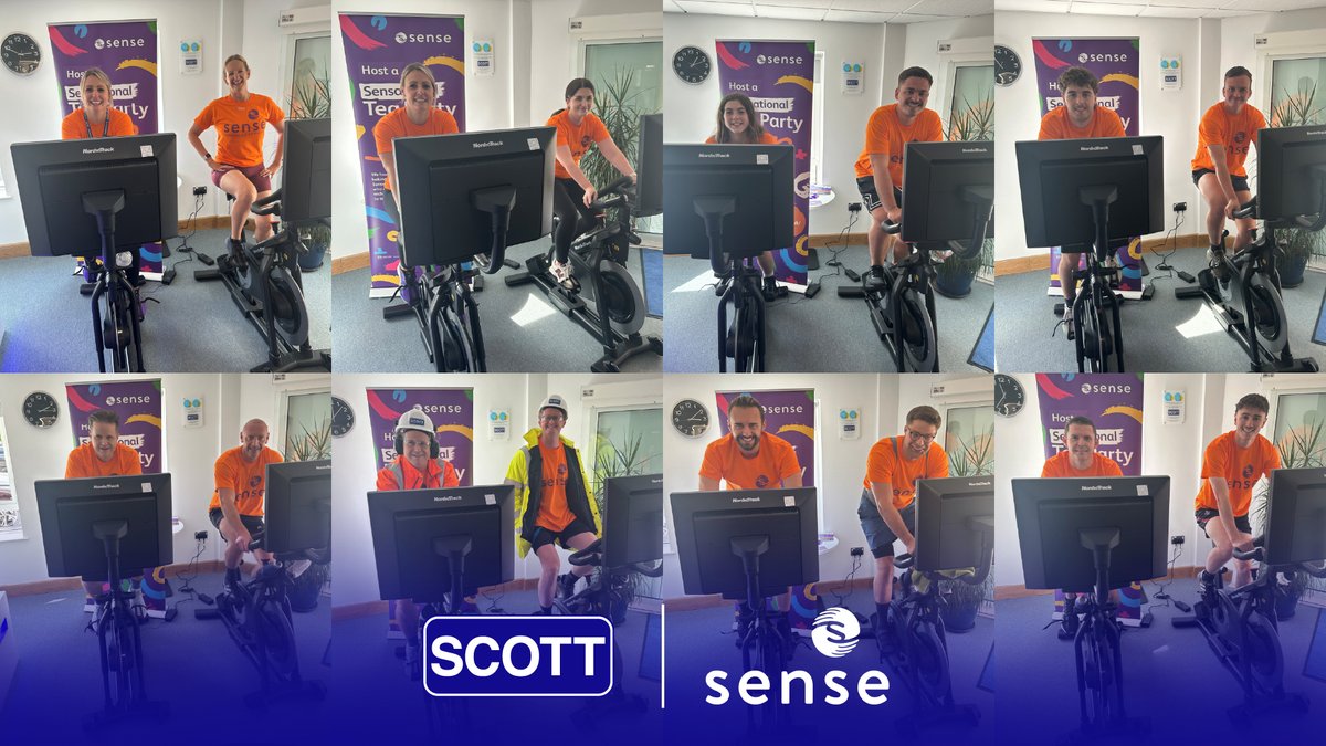 AndrewScottLtd's tweet photo. Congratulations to everyone who completed today’s Tour de Sense Office Cycling Fundraiser in support of Sense! 🚴The team cycled an incredible 188km to help raise funds for a fantastic cause. A huge well done to you all! 👏 https://t.co/8U9OElcu8P