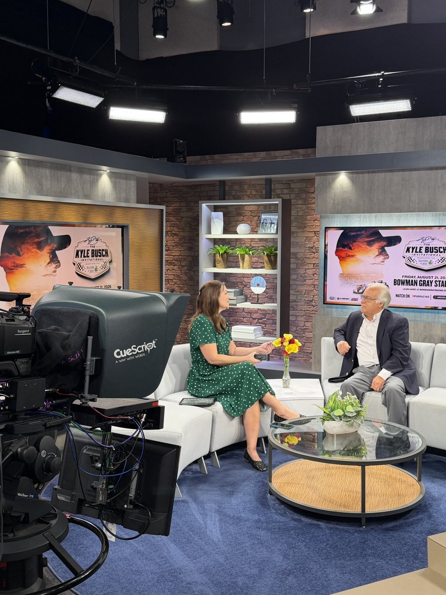 MartinsvillePrz's tweet photo. It was a pleasure joining @myfox8 to talk about the inaugural Kyle Busch Invitational and the incredible impact it’s going to have for the NASCAR community in Kyle’s memory. 

We hope to see everyone at @BGSRacing on August 21st as we come together to honor Kyle and support The Bundle of Joy Fund.
