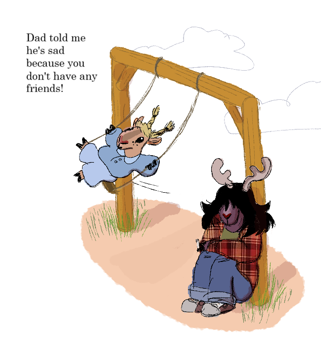 zoltaryba's tweet photo. Noelle and her older sister, swing edition. #deltarune https://t.co/USW0aTT1EM