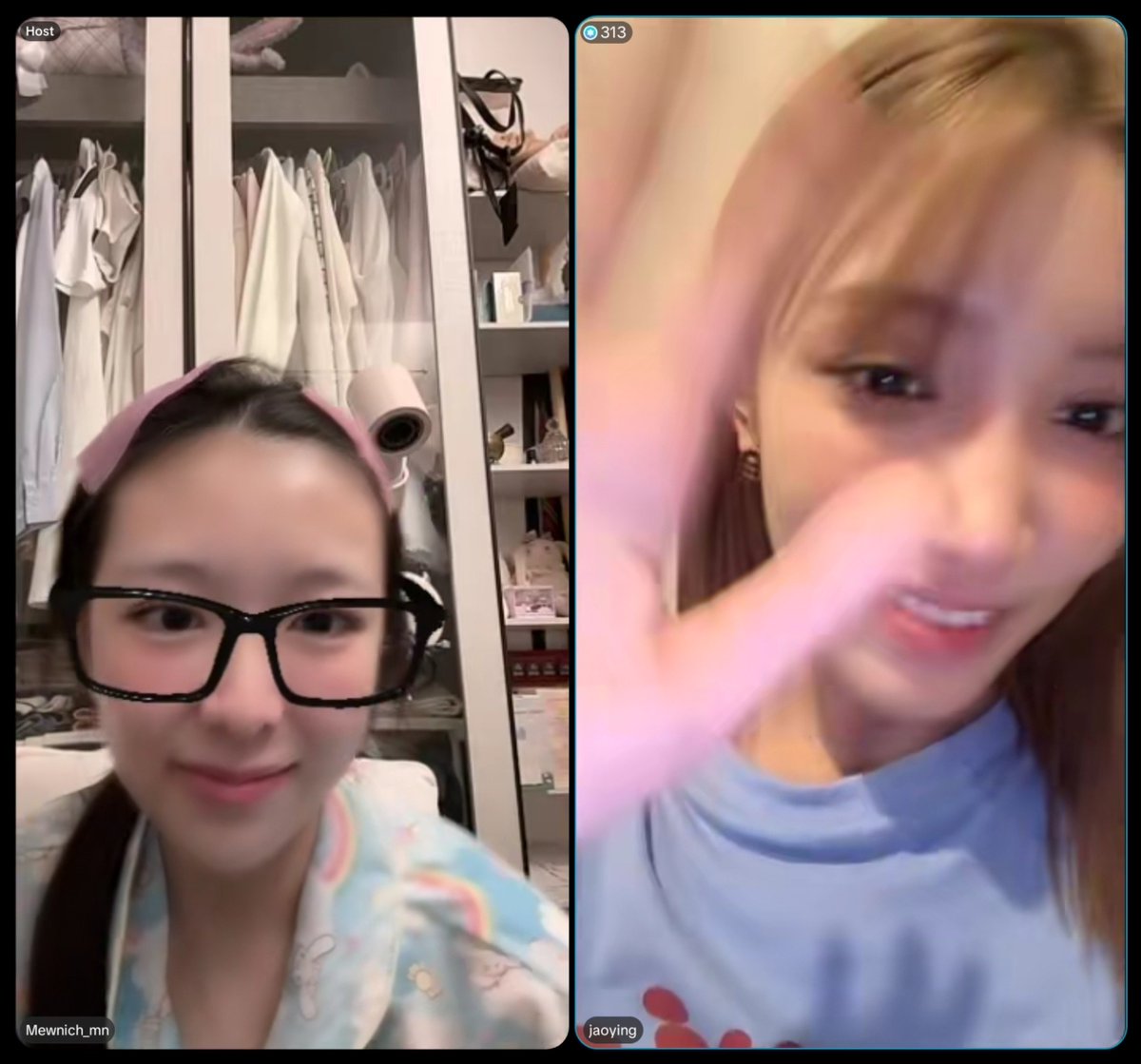 eeniminimeow's tweet photo. #jaoyingmewich #jaoyng #mewnich 

jaoyingmewnich 5 min live summary (VERY JAW DROPPING)

- jy said she'll only be there for 5 mins, mn telling her to rest coz it's been a long day
- jy telling mn she got teased a lot during their fansign (why are you telling on us??)
- jy asking where jiwjiw is, mn eventually showing jiw (you down bad)
- they saw my comment about the red string bracelet, they debunked them saying it was just a coincidence (MASSIVE SIDE EYE)
- mn telling jy to rest again coz it's been a long day and jy needs to perform tomorrow
- jy opened her cam for 10 secs just to say goodbye

and i'm the third wheel the whole live