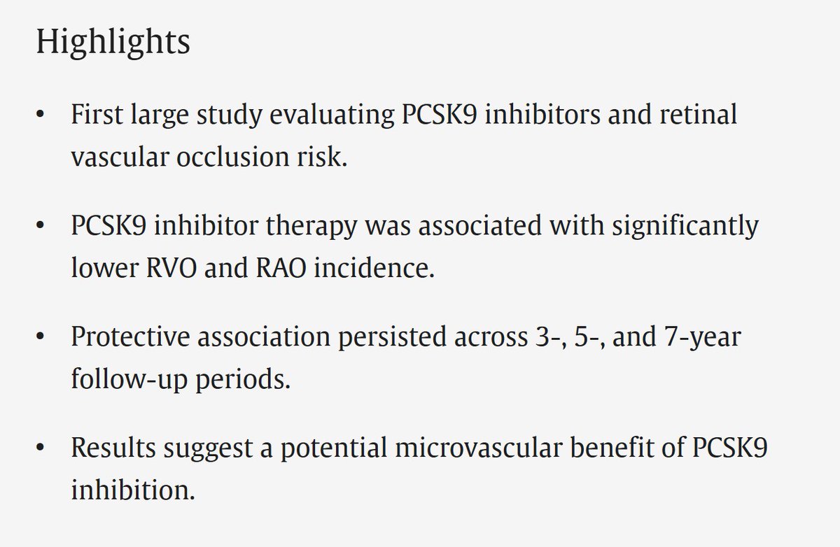 Drlipid's tweet photo. Of interest - The Impact of PCSK9 Inhibitors on Development of Retinal Vascular Occlusions https://t.co/AZVfBew4nY  @nationallipid @foundationofnla @society_eas @ASPCardio @escardio @atherosociety @TheEndoSociety https://t.co/bKZk1vMut4