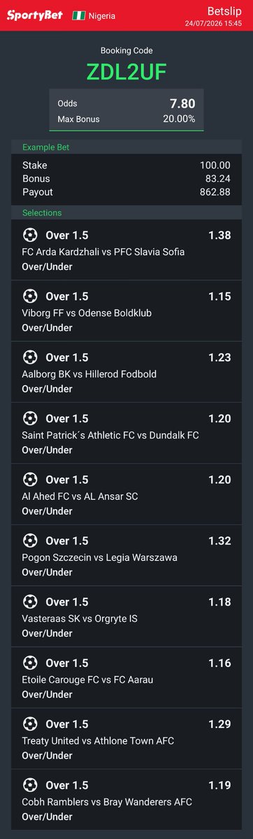 Sjpredictz100's tweet photo. 7ODD FOR TODAY GUYS 

WE GO AGAIN 💪💪💪💪💯✅️ https://t.co/vnX4M6EcOU