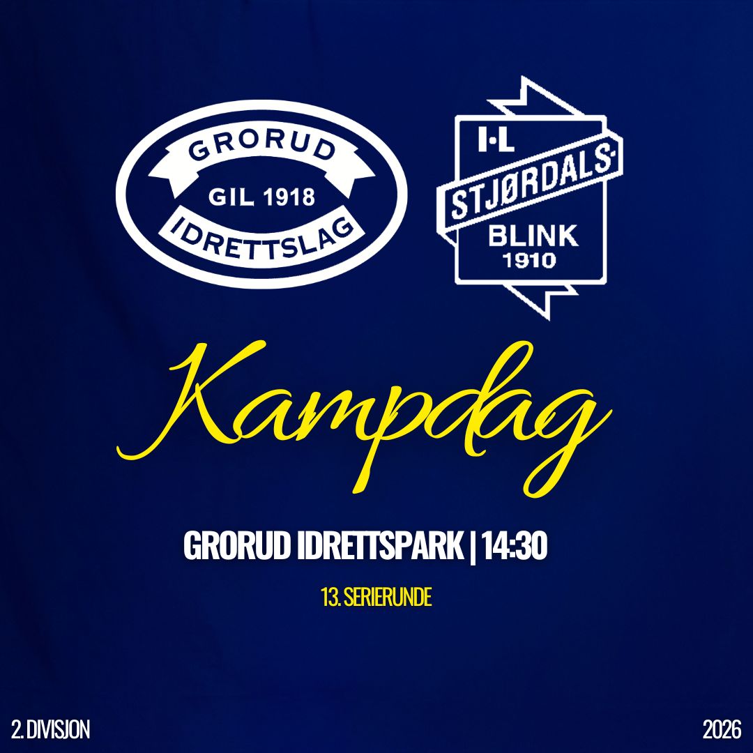 GrorudFotball's tweet photo. Kampdag! 💛💙

🏆 2. divisjon, 13. runde
🆚 Stjørdals-Blink
🏟 Grorud Idrettspark
🎟️ https://t.co/3UiQ3vCBr7
🕑 14:30
📺 Direktesport https://t.co/BLphrc6kdS