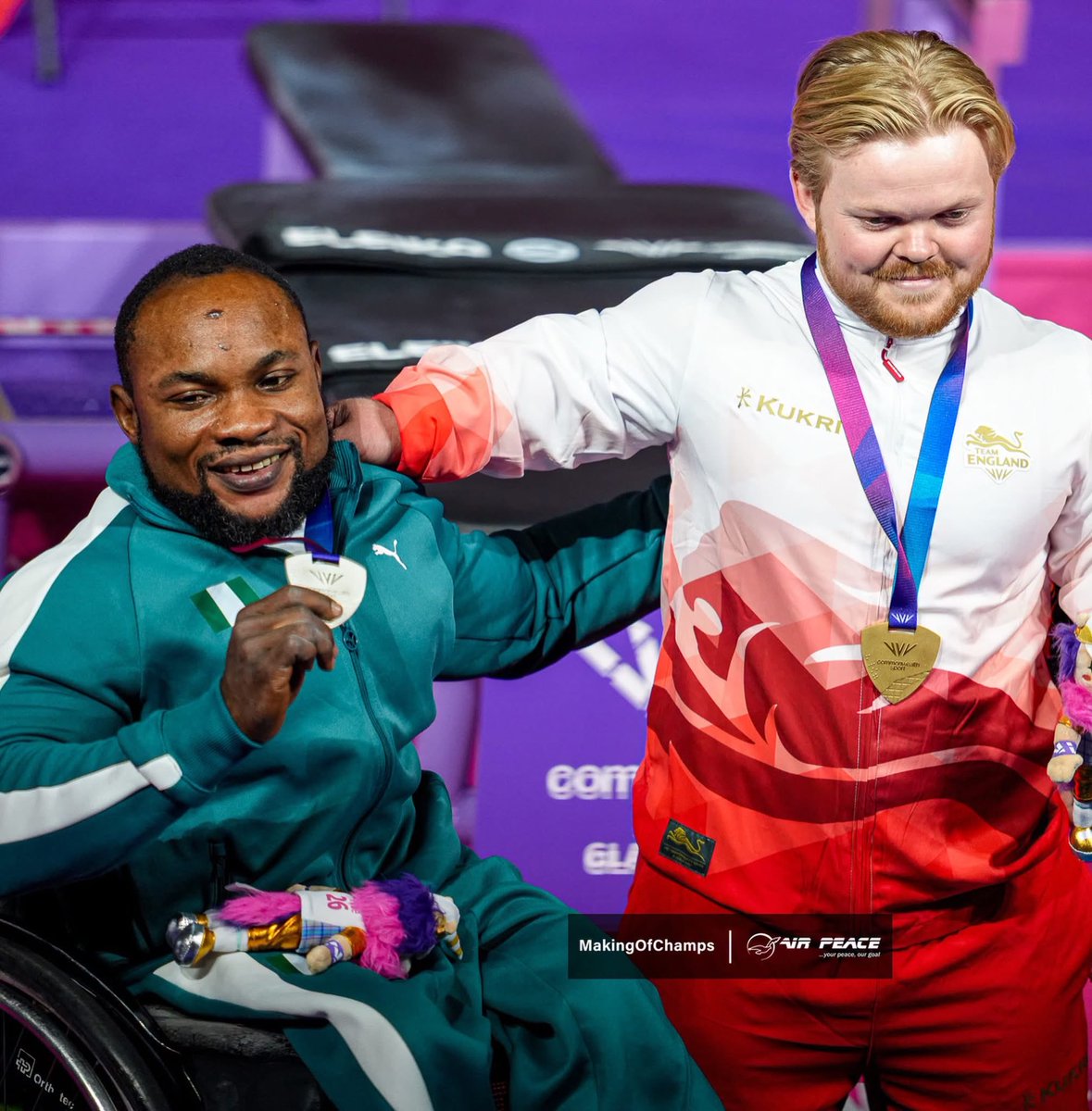 topelizbeth's tweet photo. 🥈 FIRST MEDAL ALERT for Team Nigeria at #Glasgow2026!
Roland Ezuruike delivers with a hard-fought Silver in the Men’s Lightweight Group A Powerlifting
The Nigerian Para-Powerlifter pushed incredibly close to Gold, narrowly missing a Games Record on his final 190kg attempt.153.9 https://t.co/sj15dZ3ZqV