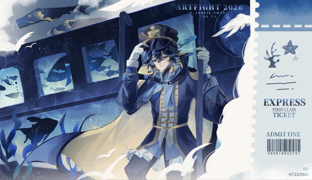 _Ashlie_Chan_'s tweet photo. Artfight attack for @.tsertnawi 💙🐟 https://t.co/GyPT4JM86v