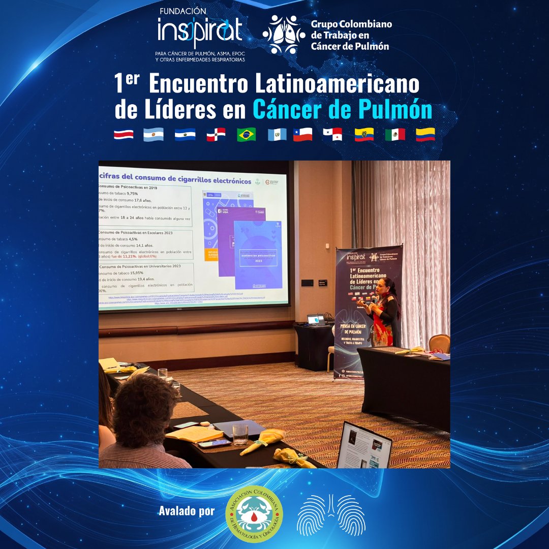 InspiratCol's tweet photo. El cáncer de pulmón está en el 7 puesto de incidencia en mortalidad para Colombia. El 35% de las personas que mueren tienen una relación con el consumo de tabaco: Dra. Andrea Yanira Rodríguez de @MinSaludCol
Encuentro Latinoamericano de Líderes en #CáncerDePulmón https://t.co/vmCRq2OO9g