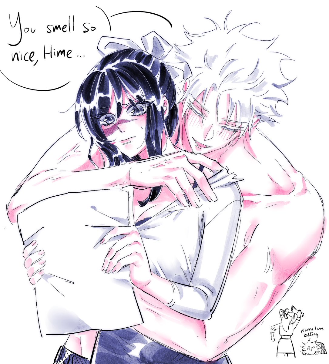RealSidsinner's tweet photo. I have a complicated AU in the works for this but for now here is out of context Utahime x Vamp!Gojo shenanigans

#JujutsuKaisen #gojohime #五歌 #gouta https://t.co/x1bks6V7Vn