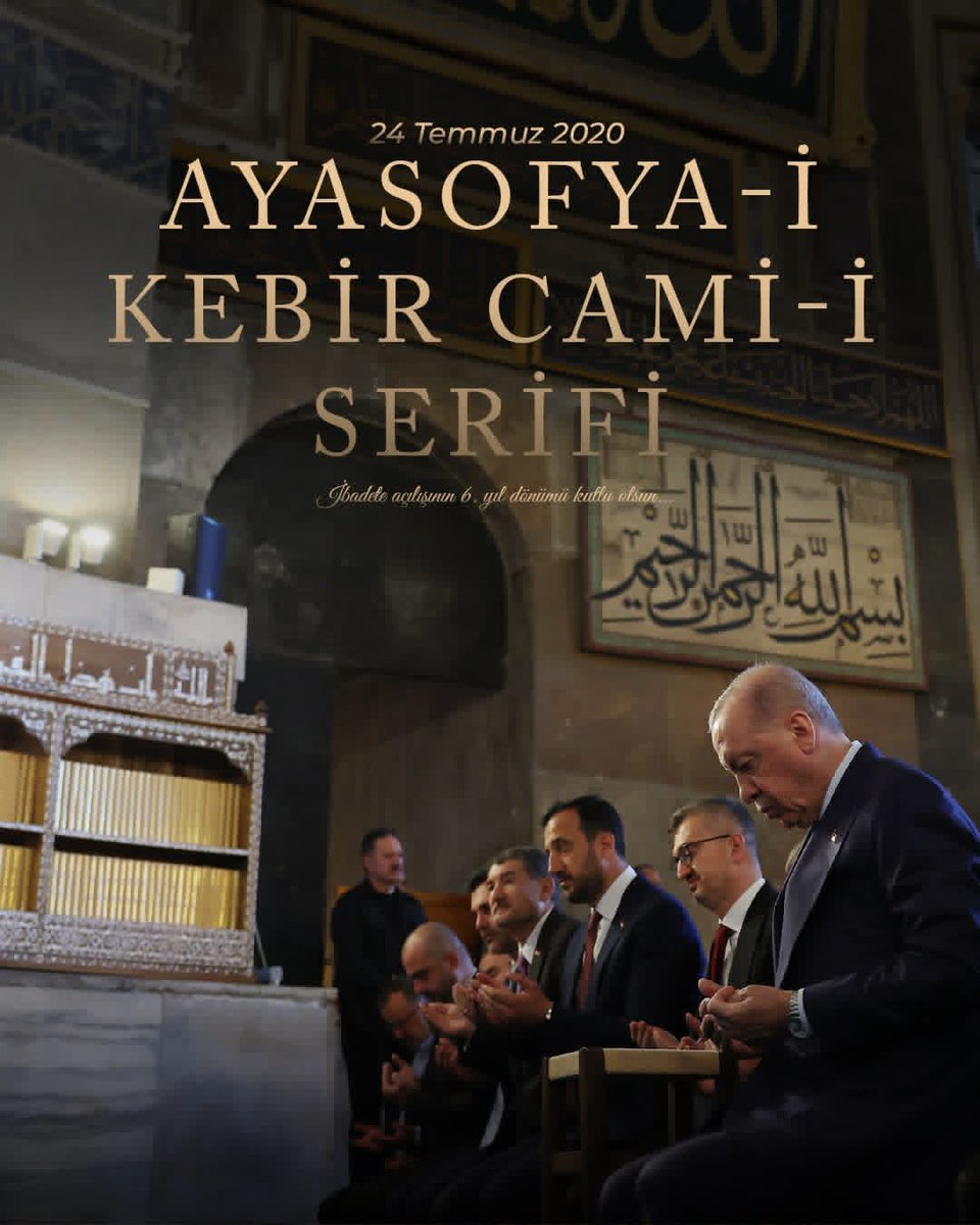 FadimeHasret's tweet photo. Bir mabedin mahzunluğu bitti, bir milletin duası kabul oldu!

Cumhurbaşkanımızın kararlı adımlarıyla aslına dönen Ayasofya-i Kebîr Cami-i Şerîfi’nin ibadete açılışının 6. yılı kutlu olsun. Bu toprakların hürriyet mührü olan #Ayasofya, kıyamete kadar secdesiz ve ezansız kalmasın. https://t.co/flvUY2nS6B