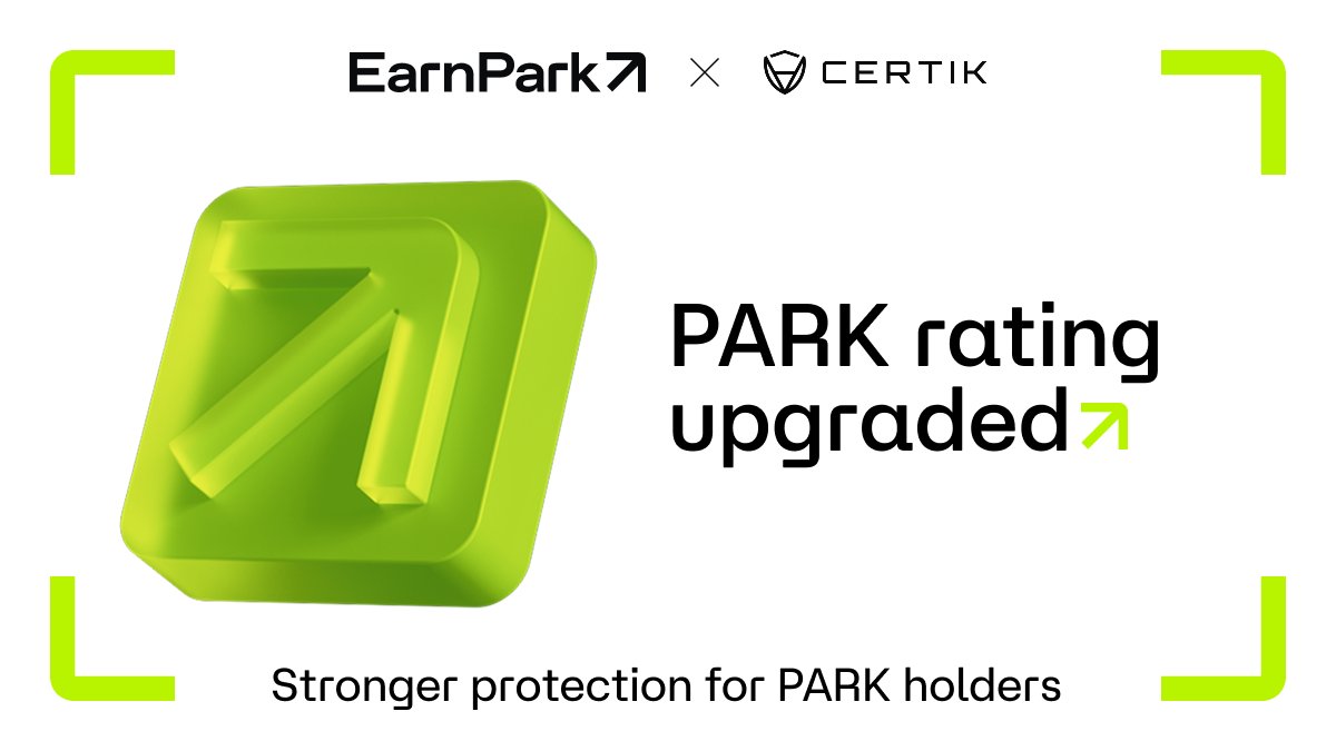 _Earnpark's tweet photo. The $PARK token contract had already passed its CertiK audit in May with 0 critical and 0 major findings.

During the @MEXC listing, the exchange's security review added another layer of expert eyes on the contract – and highlighted several ways we could further strengthen protection for holders – so we made the changes.

The result: CertiK has upgraded EarnPark’s Skynet rating.

An audit is not the finish line. When experts show us how to make the contract stronger, we act – and our updated rating reflects that.

👉  View EarnPark on CertiK: https://t.co/oHlhsPIZmC