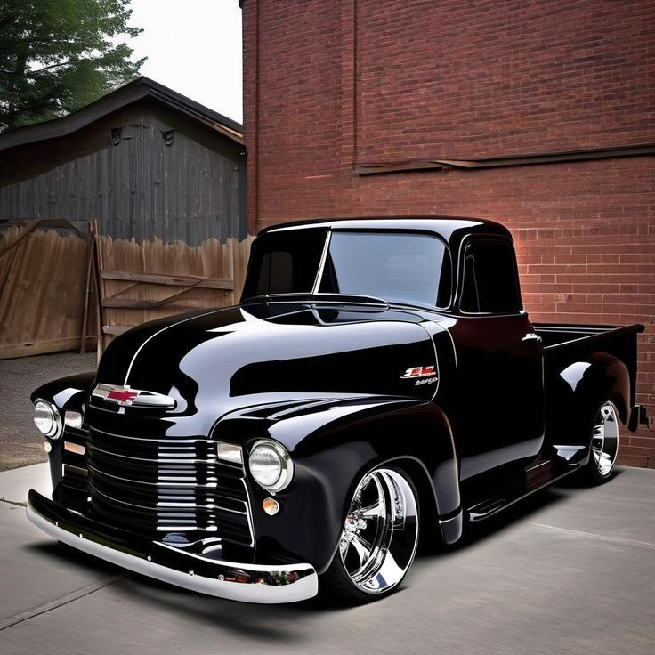 ChangeGood2's tweet photo. Alright then, got to get the day started.

I will leave you with this black Chevy 3100 Restomod. https://t.co/ucQTZ9dpId