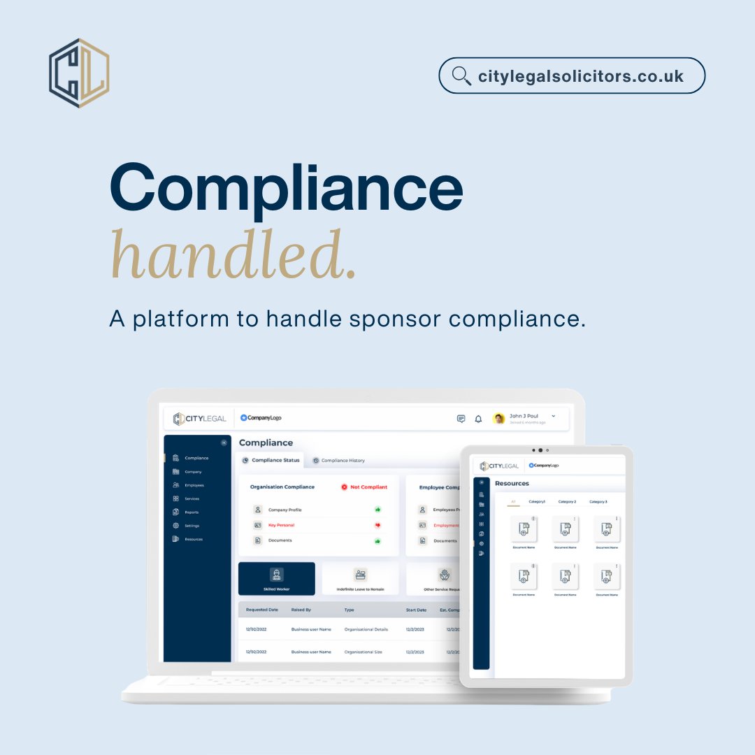 city_legal's tweet photo. Sponsor compliance made simple. One platform for right-to-work checks, CoS records and reporting.
https://t.co/W6IGWKFXI7
#SponsorLicence #SponsorCompliance #UKImmigration #UKVI #CityLegalSolicitors https://t.co/CdUX0koduW