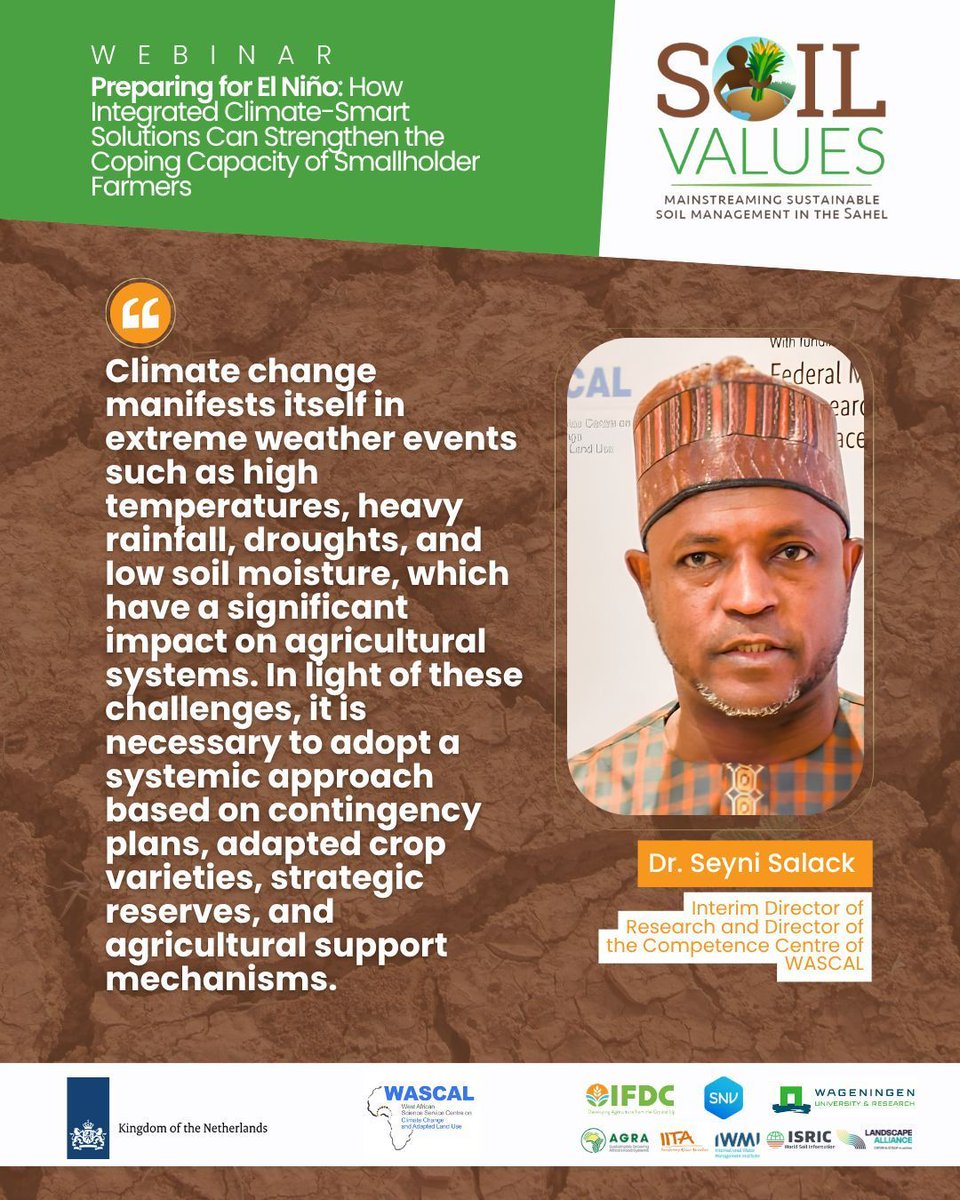 IFDCGlobal's tweet photo. A systemic approach that combines contingency planning, climate-resilient crop varieties, strategic reserves, and effective agricultural support mechanisms is essential to strengthening resilience &amp; reducing climate risks.

#SoilValuesProgram #ClimateResilience #ElNiño https://t.co/LgeJdgqb5T
