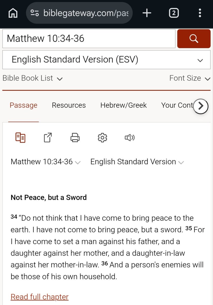 istagray's tweet photo. @mukky_theman @Gwani_bukhari People Google Jesus  sword in the bible.
"Do not think that I have come to bring peace to the earth. I have not come to bring peace, but a sword"
Matthew 10:34-36 https://t.co/go1Cuja6h0