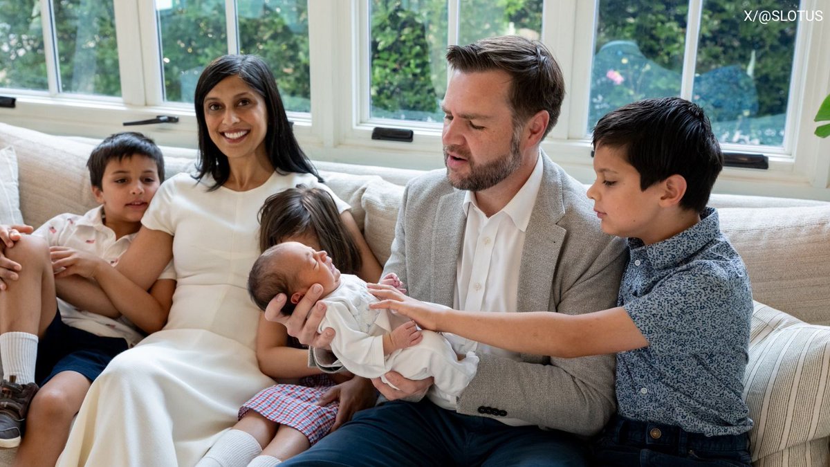ThePatriotOasis's tweet photo. 🔥🚨 BEAUTIFUL: Meet baby Alec — the NEWEST member of the Vance family.

The Second Lady Usha Vance shared sweet behind-the-scenes photos as she and VP JD Vance settle into life with four children.

USHA: “Thank you for all the good wishes… Meet Alec!” 

Congratulations to the entire family!