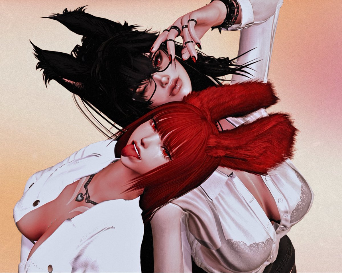 Whoomers's tweet photo. Double trouble 

#GPOSERS #Viera #EorzeaPhotos https://t.co/EmhHDfQWk0