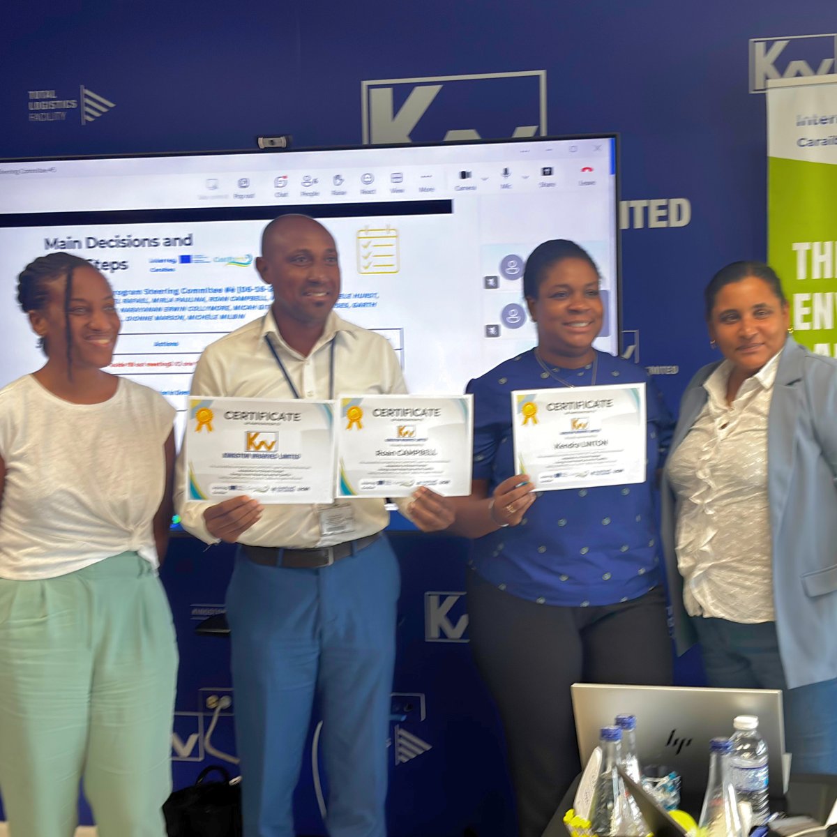 PortGuadeloupe's tweet photo. 🌍 Les 6 et 7 juillet, les ports pilotes de #CariPortsII se sont réunis en Jamaïque pour les premiers ateliers techniques du futur label environnemental des ports de la Caraïbe, coordonné par le #GPMG. Une nouvelle étape vers des ports plus durables, résilients et engagés. https://t.co/mRNahCI6Li