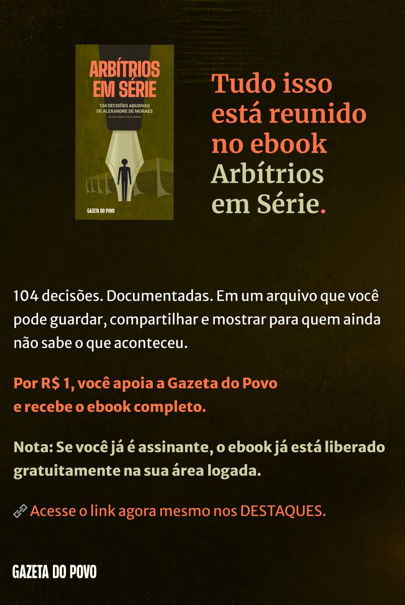 gazetadopovo's tweet photo. A Gazeta do Povo reuniu em um livro digital exclusivo fatos e decisões que merecem ser conhecidos e debatidos. Assine Já por apenas R$1.