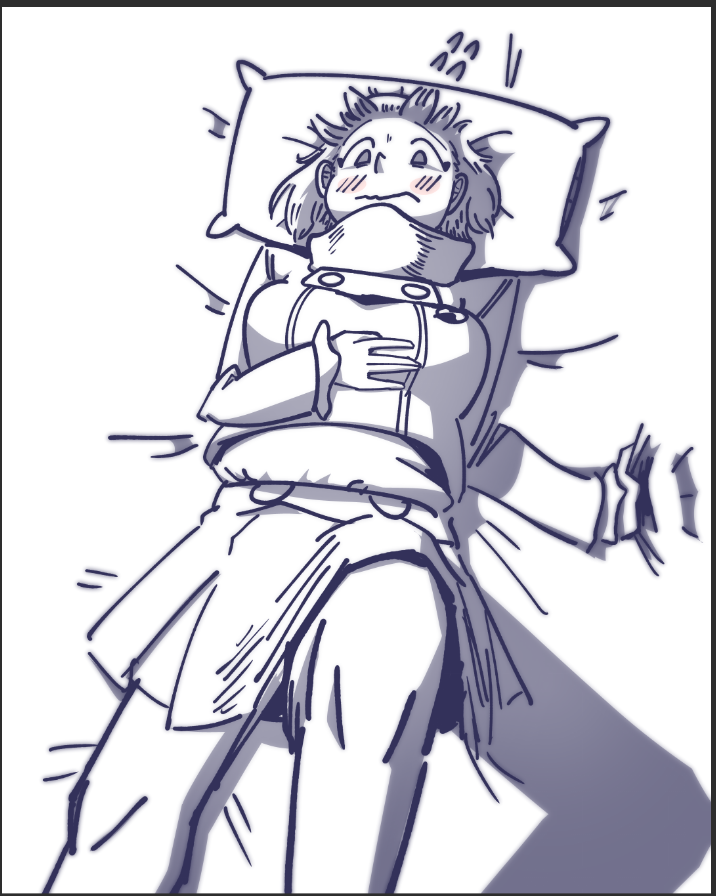 Epiaaru's tweet photo. fuuka  bed doodle https://t.co/M2wfWcb9a4