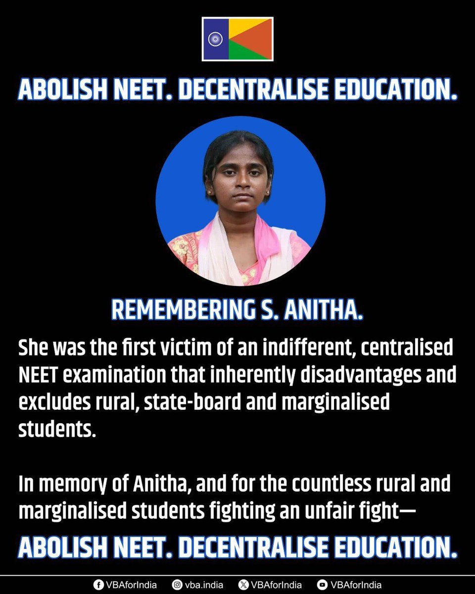 _ambedkaritee's tweet photo. Abolish NEET. 
Decentralise education. https://t.co/E3Z26rgdJ6